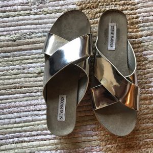 Steve Madden silver platform sandal